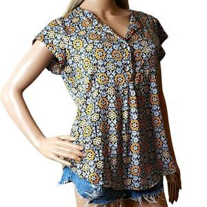Liz Claiborne Floral Short Sleeve Blouse